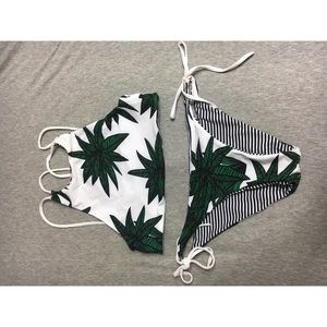 White leaves bikini set